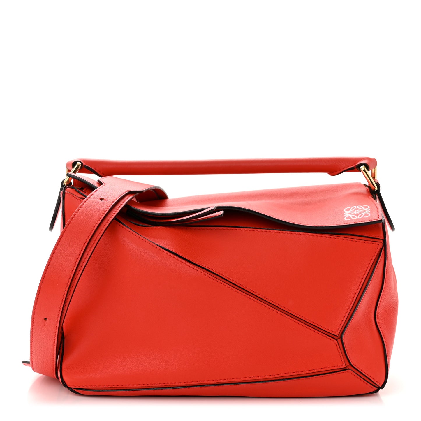 Calfskin Medium Puzzle Bag Scarlet