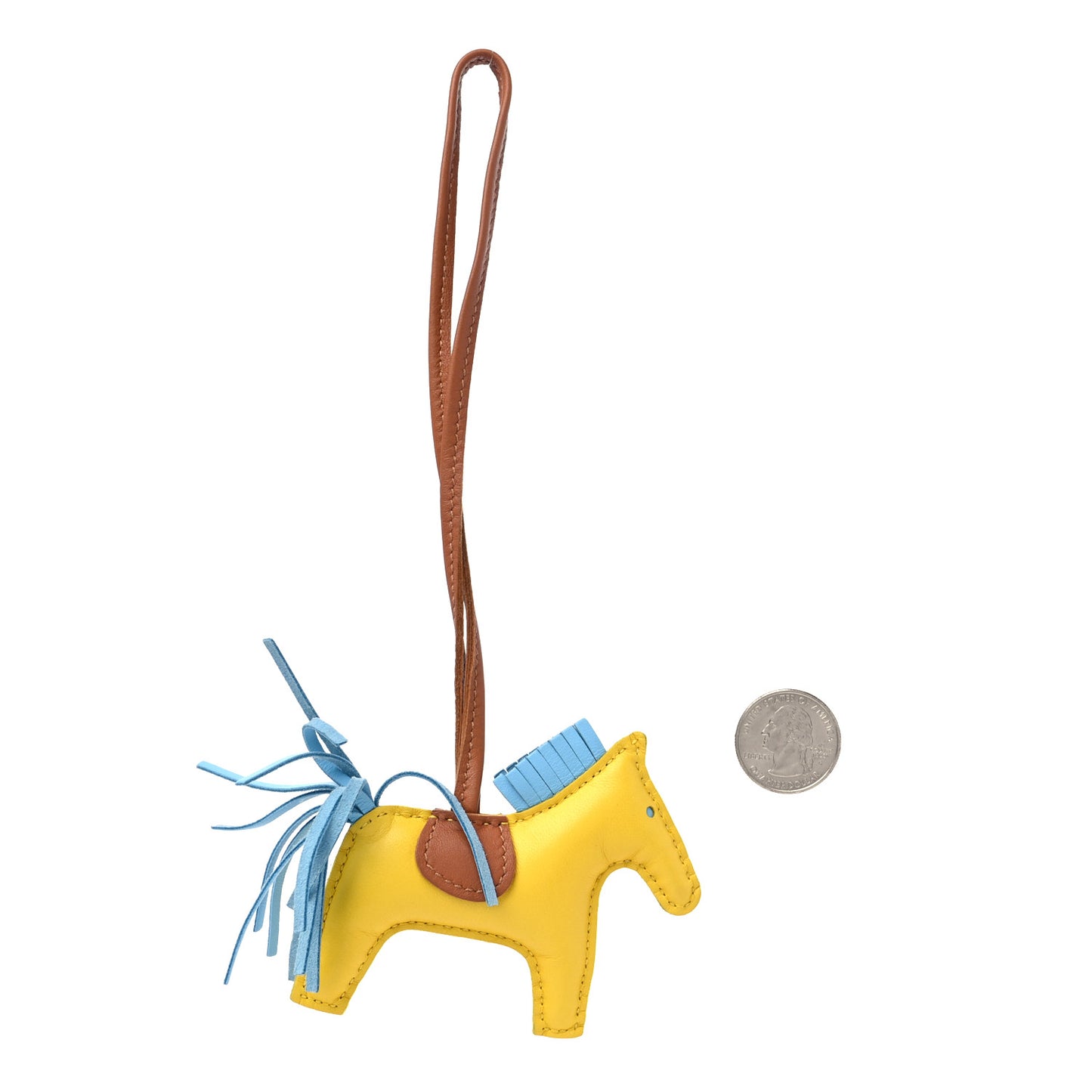Milo Lambskin Grigri Rodeo Horse Bag Charm PM Jaune De Naples