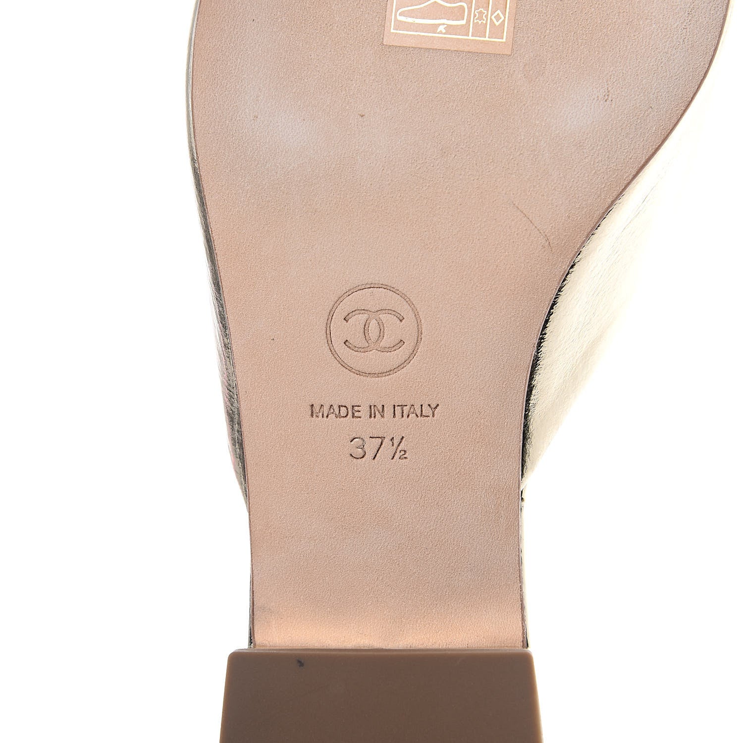 Chanel Metallic Sheepskin Mules 37.5 Gold 6 of 11