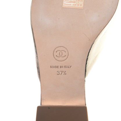 Chanel Metallic Sheepskin Mules 37.5 Gold 6 of 11