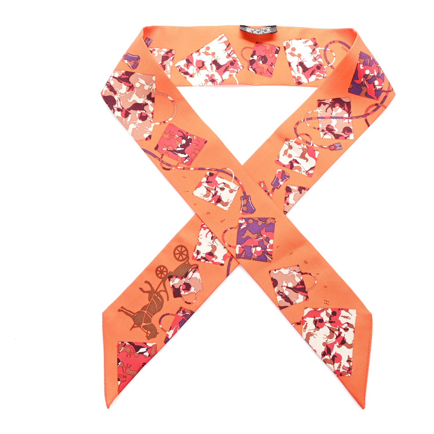 Hermes Silk Twilly Orange 1 of 3
