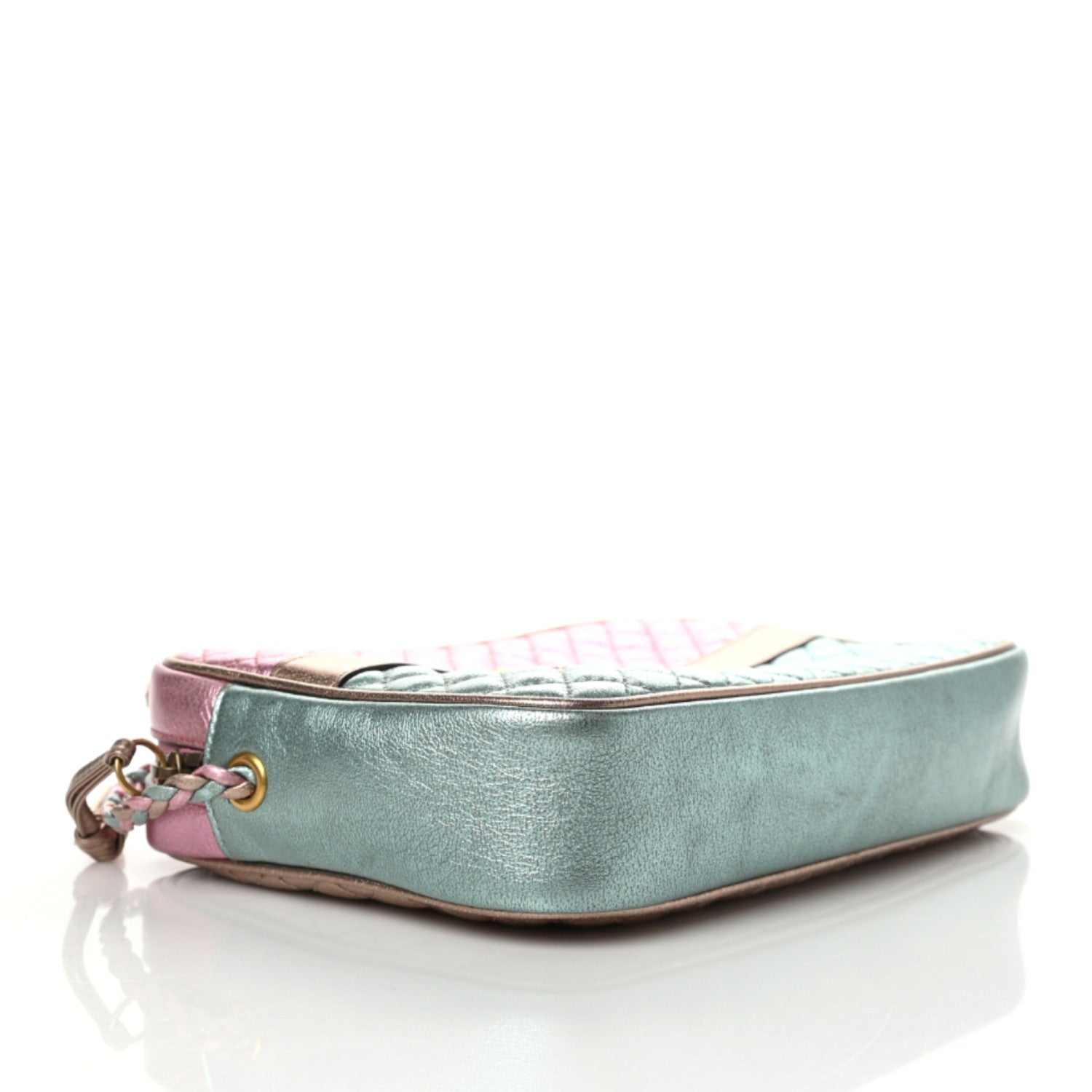 Gucci Laminated Nappa Trapuntata Small Zumi Shoulder Bag Rosa Lago Rame 4 of 9