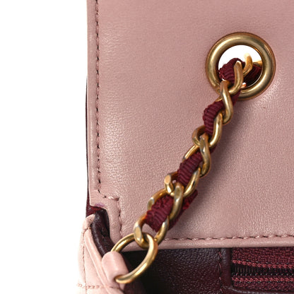 Chanel Lambskin Quilted Mini Two Tone Day Flap Pink Burgundy 10 of 13