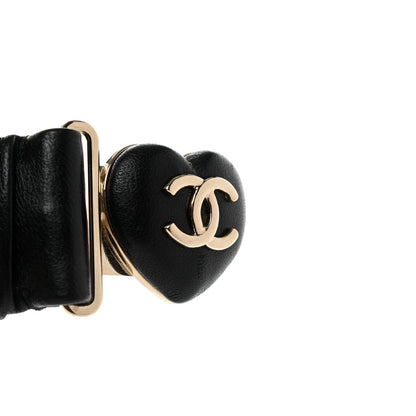 Chanel Calfskin CC Heart Belt 80 32 Black 6 of 6