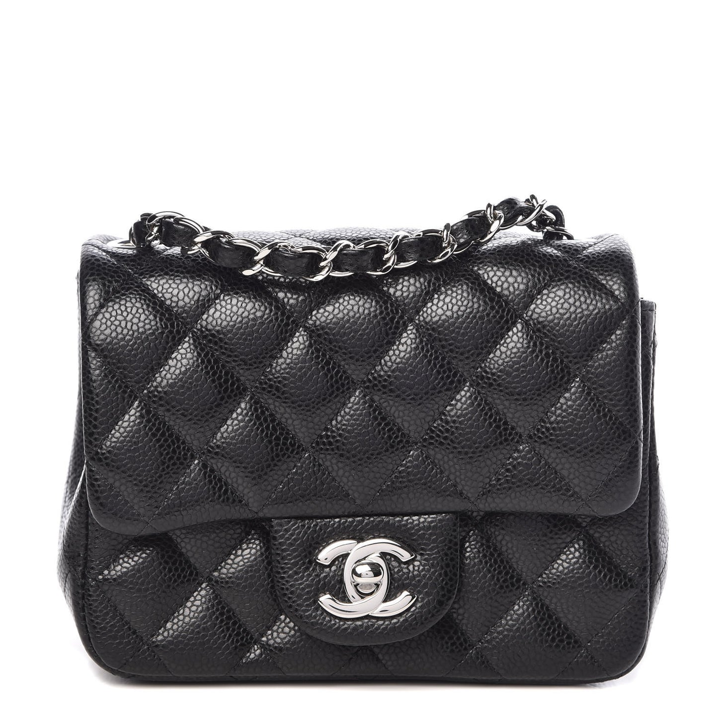 Caviar Quilted Mini Square Flap Black