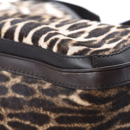 Gucci Calf Hair Leopard Print Medium Heritage Shoulder Bag Dark Brown 10 of 13