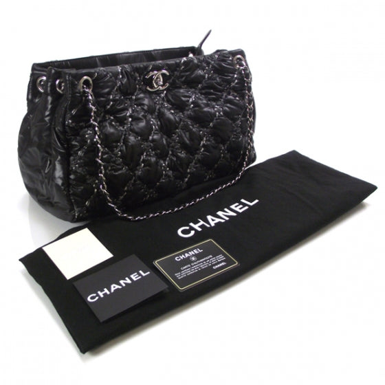 Chanel Nylon Quilted Tweed on Stitch Tote Black 5 of 13