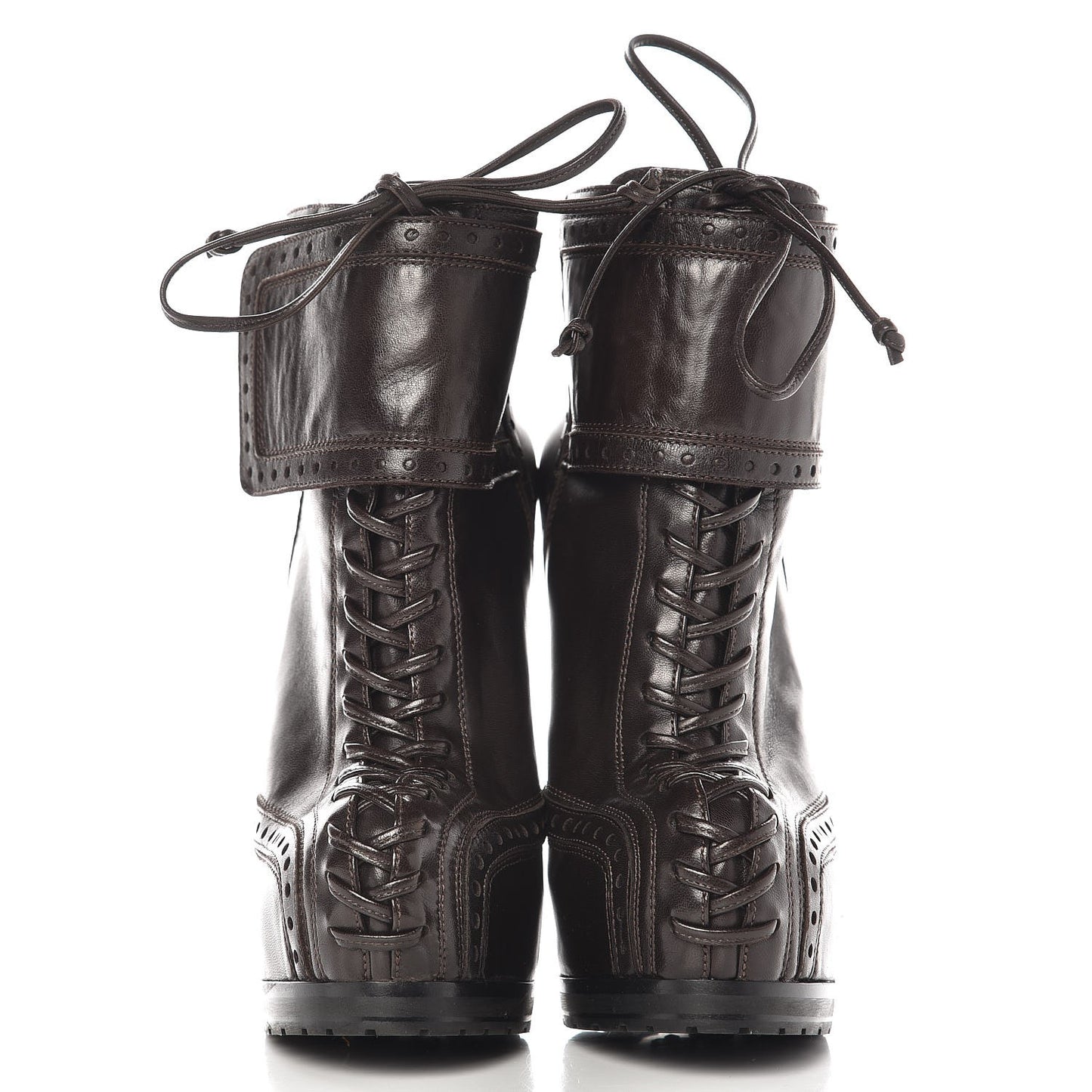 Nappa Tribtoo 105 Lace Up Booties 37 Chocolate