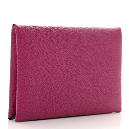 Hermes Chevre Mysore Calvi Card Case Rose Pourpre 3 of 6