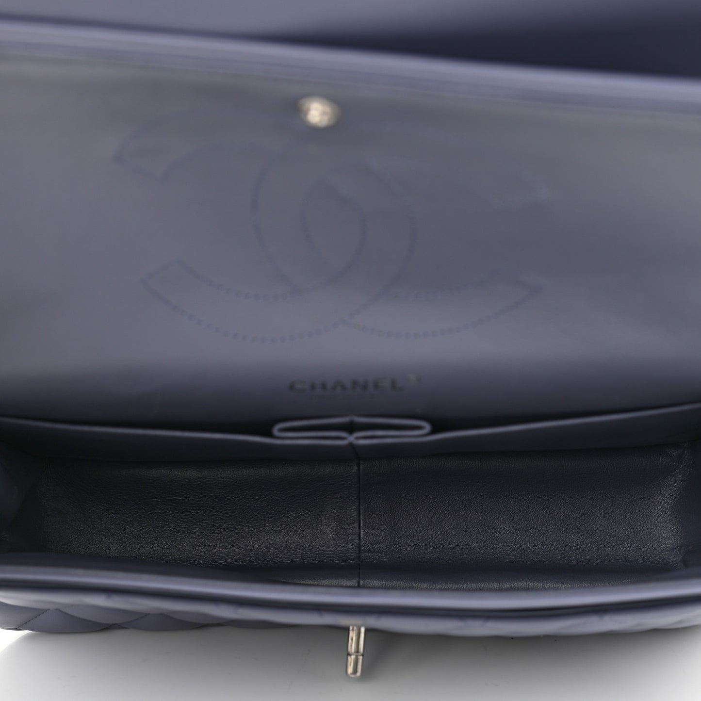 Lambskin Quilted Jumbo Double Flap Light Purple