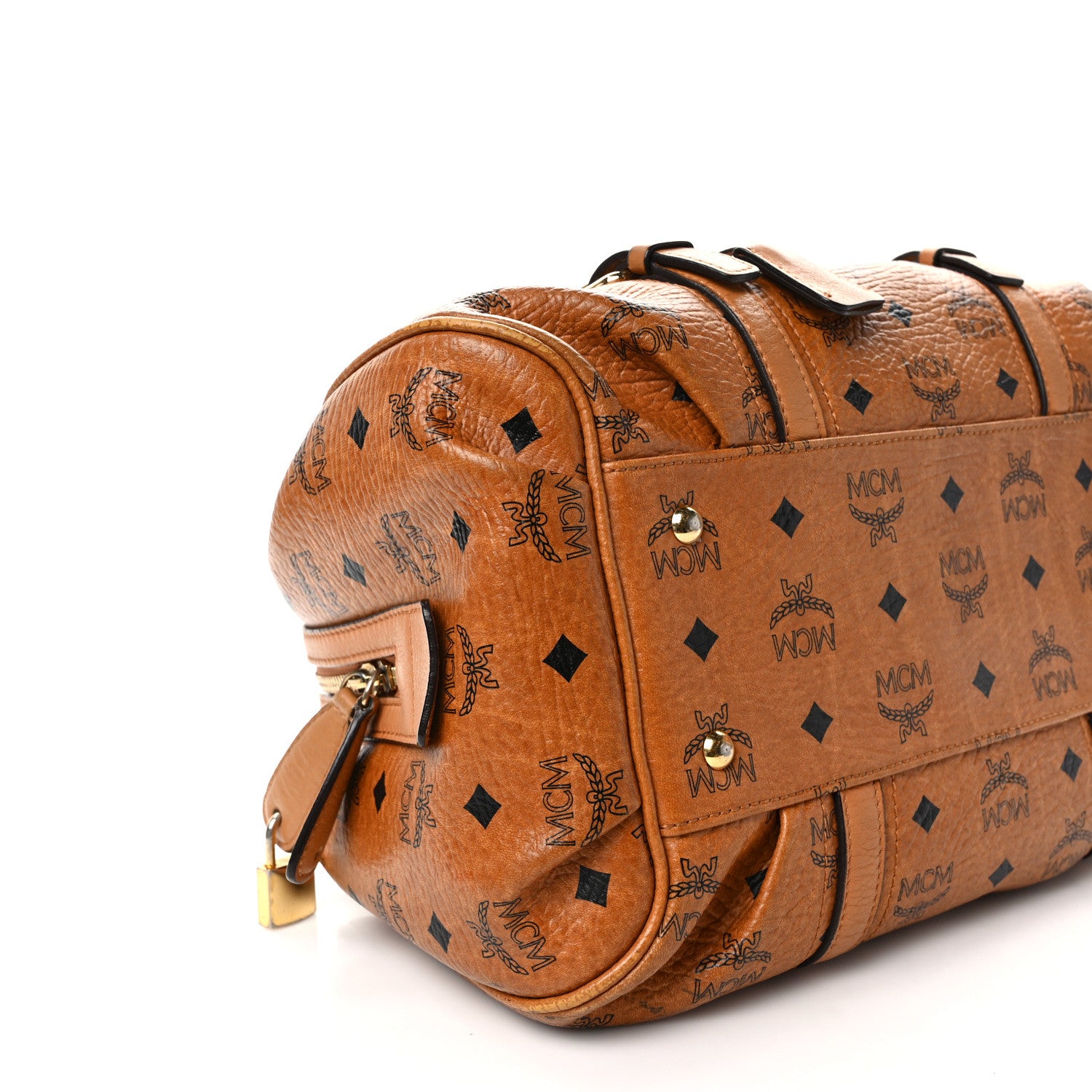 MCM Visetos Boston Bag Cognac 8 of 12
