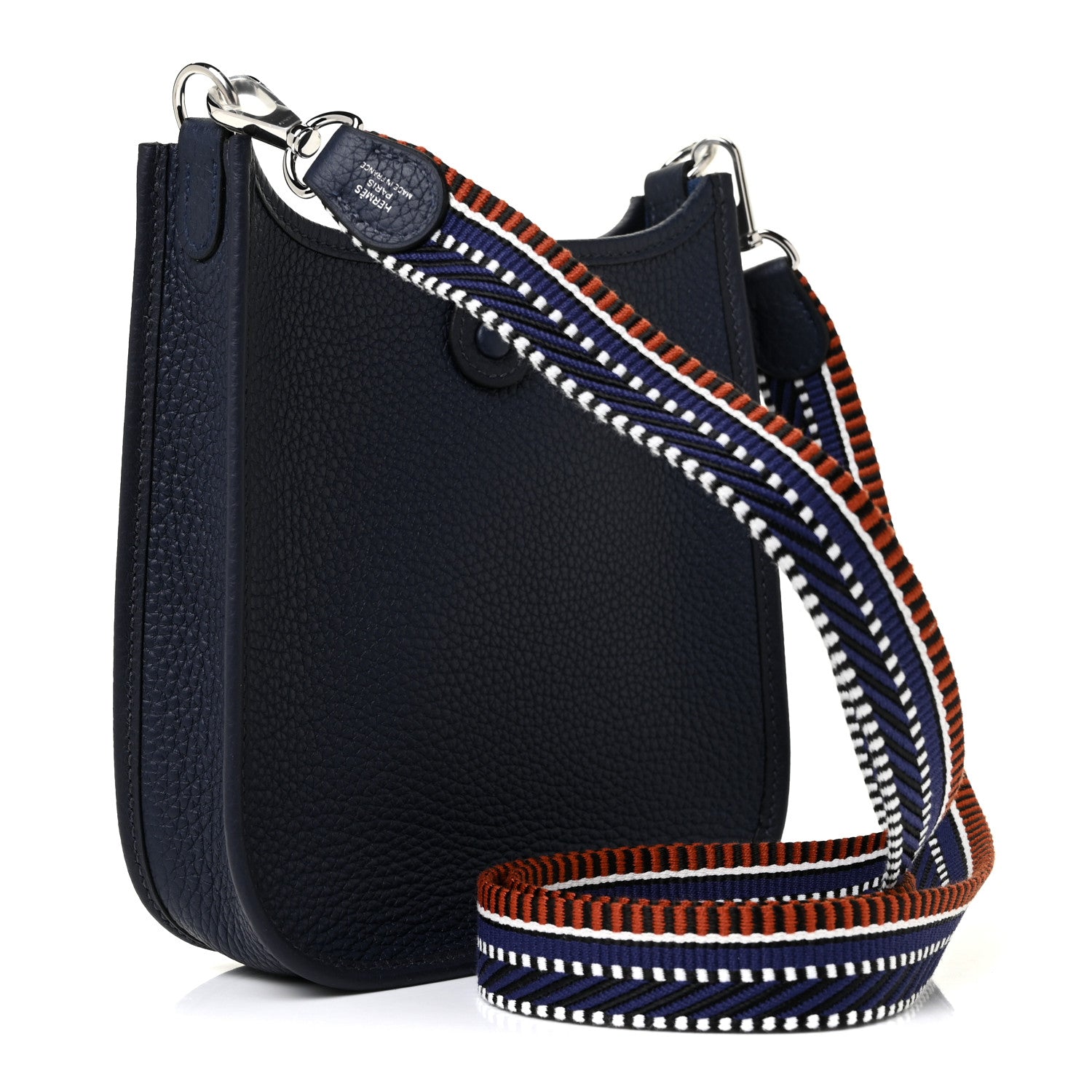 Hermes Taurillon Clemence Amazone Sangle Cavale Evelyne TPM Bleu Nuit Bleu Encre Cuivre 3 of 11