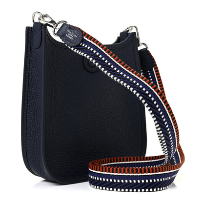 Hermes Taurillon Clemence Amazone Sangle Cavale Evelyne TPM Bleu Nuit Bleu Encre Cuivre 3 of 11