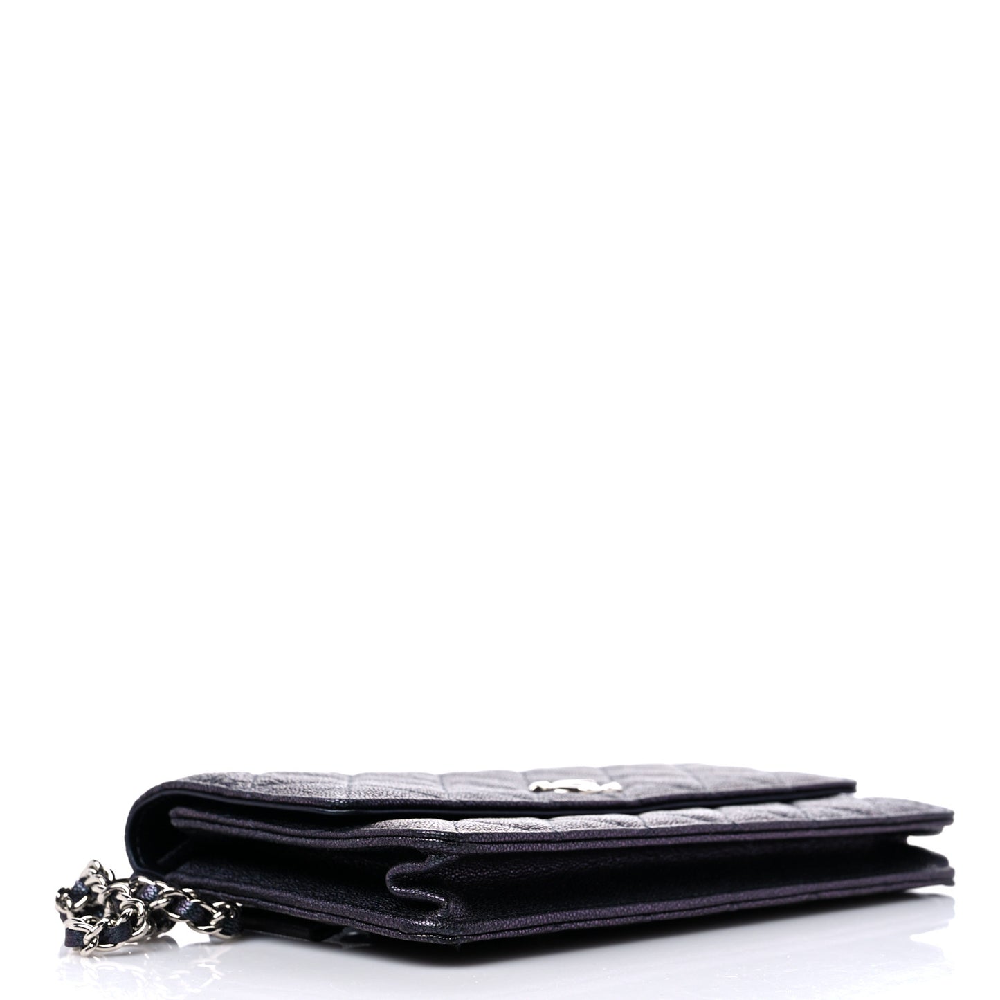 Iridescent Caviar Night by the C Pouch Clutch Black