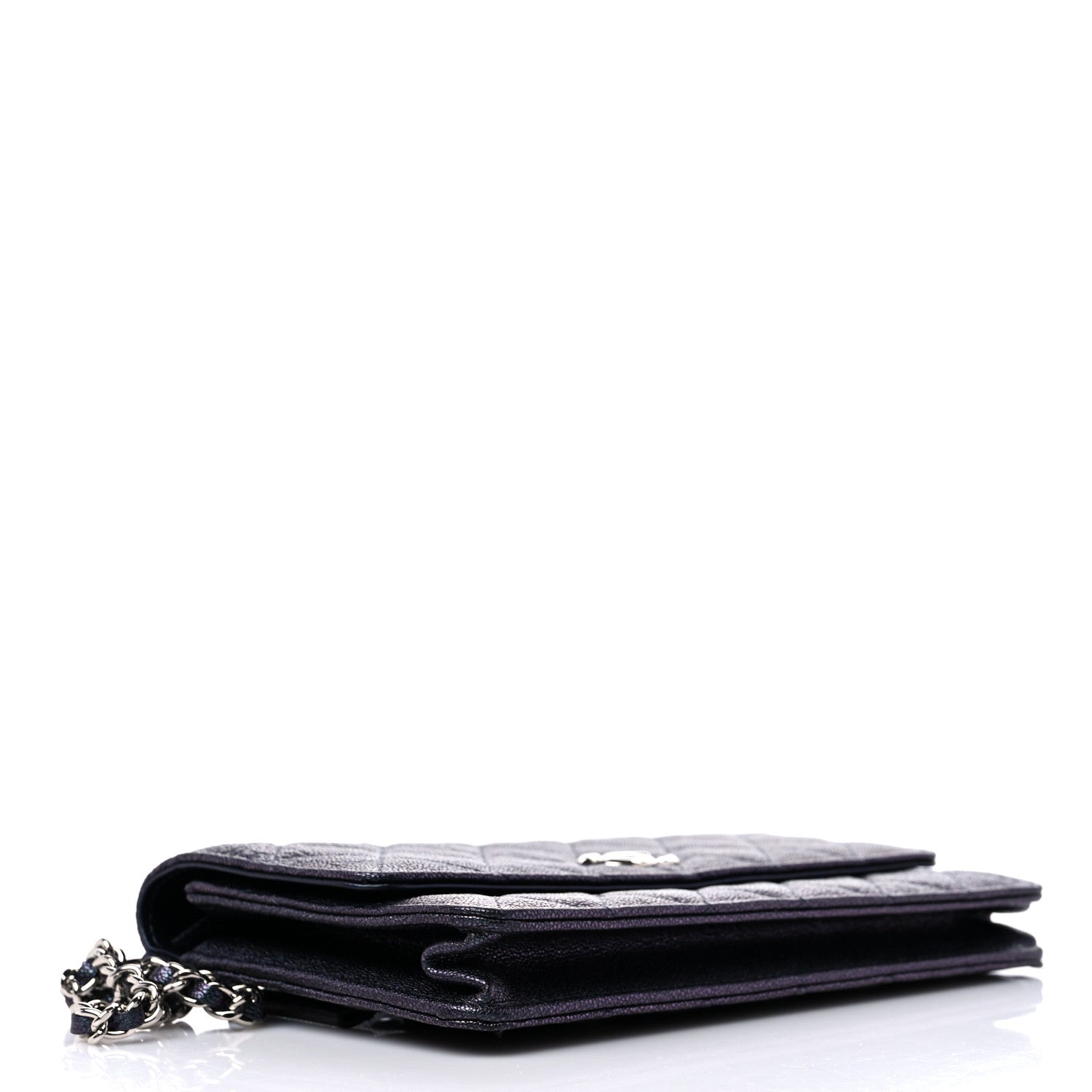 Chanel Iridescent Caviar Night by the C Pouch Clutch Black 3 of 11