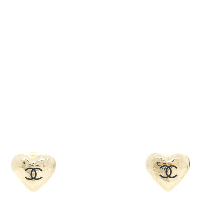 Chanel CC Heart Earrings Gold 2 of 10