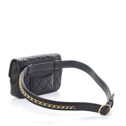 Chanel Calfskin Quilted Flap Waist Bag Black 3 of 9