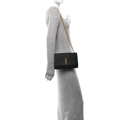 Saint Laurent Grain De Poudre Medium Classic Monogram Kate Satchel Black 2 of 11