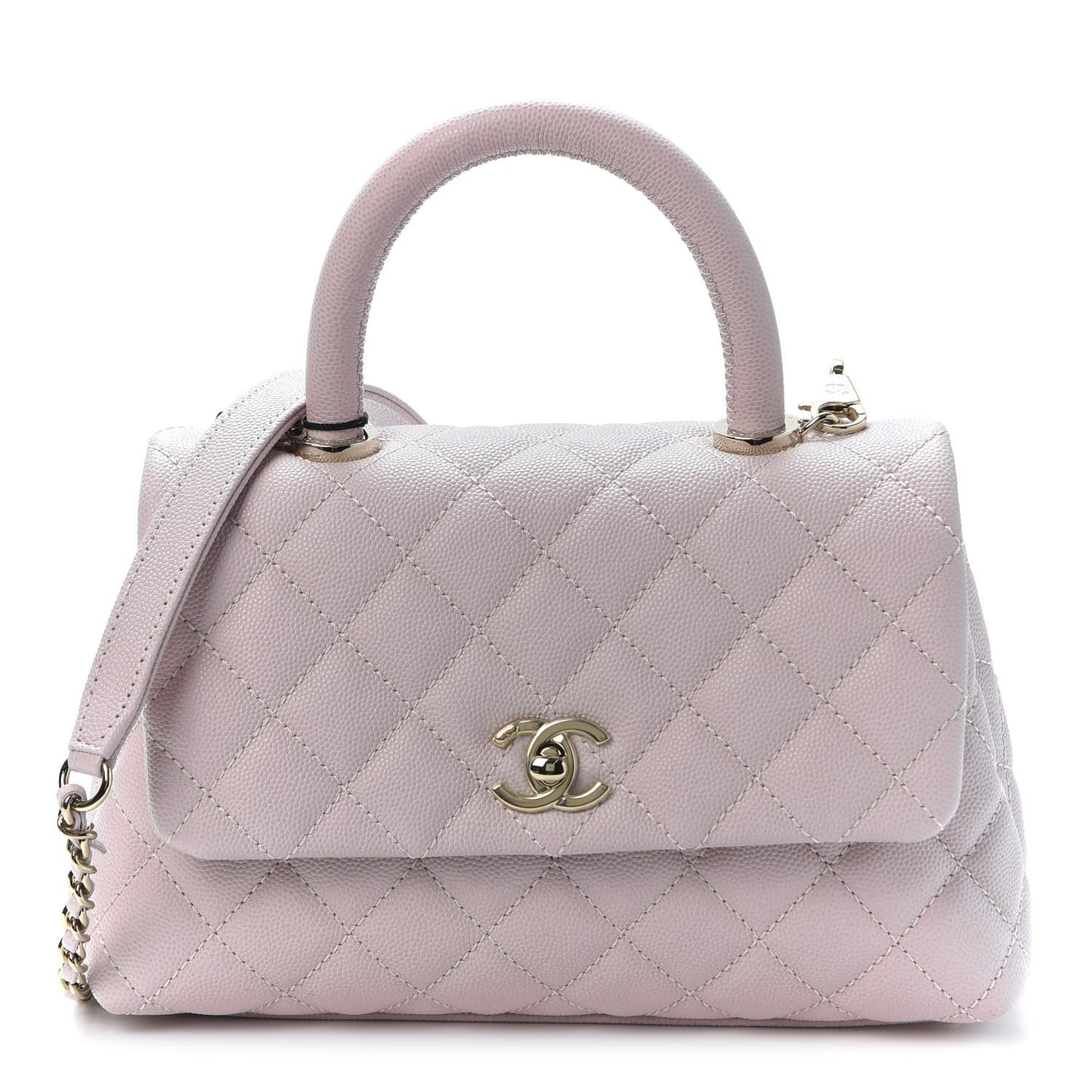 Caviar Quilted Mini Coco Handle Flap Lilas Lilac