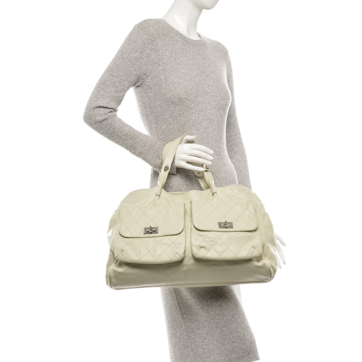 Caviar Pocket In The City Tote Ivory