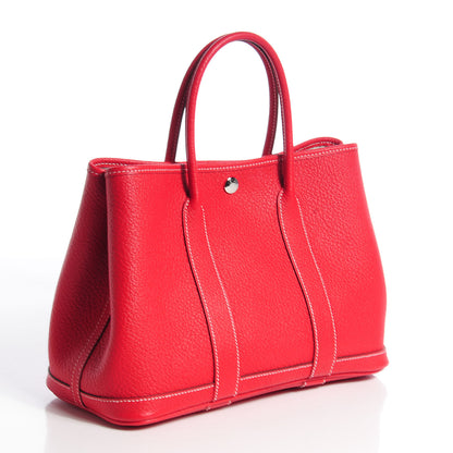 Hermes Vache Country Garden Party Tote TPM Rouge Casaque 2 of 9
