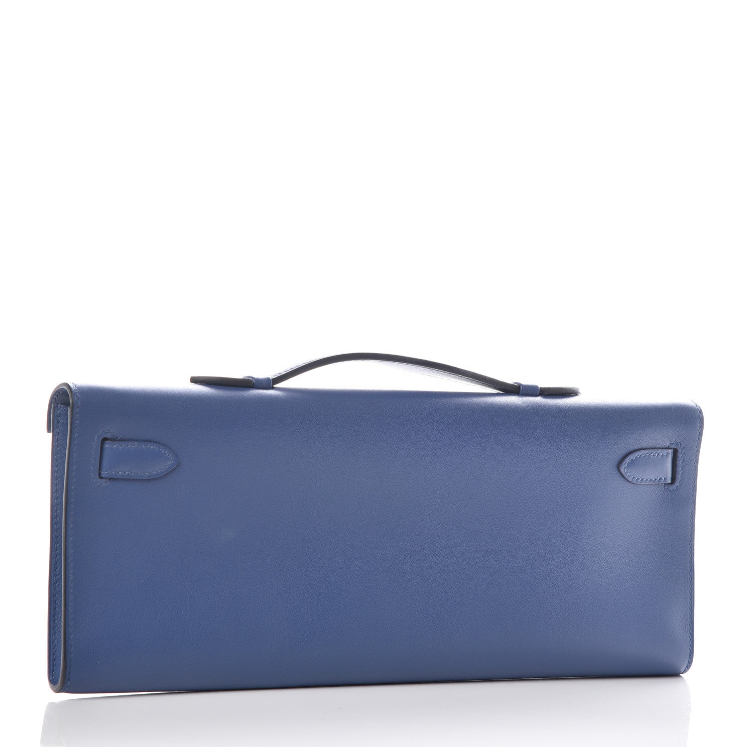 Hermes Swift Kelly Cut Clutch Pochette Bleu Agate 3 of 9