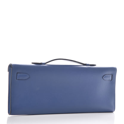 Hermes Swift Kelly Cut Clutch Pochette Bleu Agate 3 of 9
