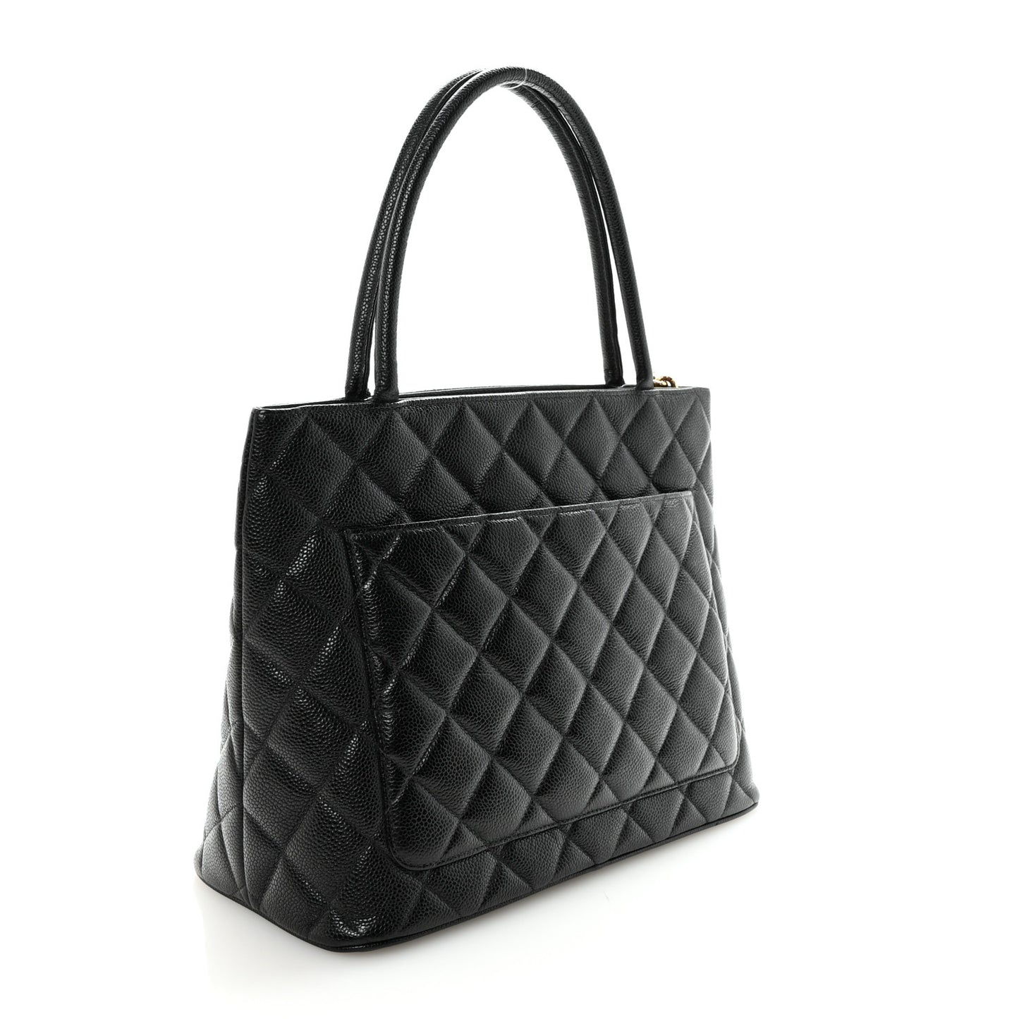 Caviar Quilted Medallion Tote Black