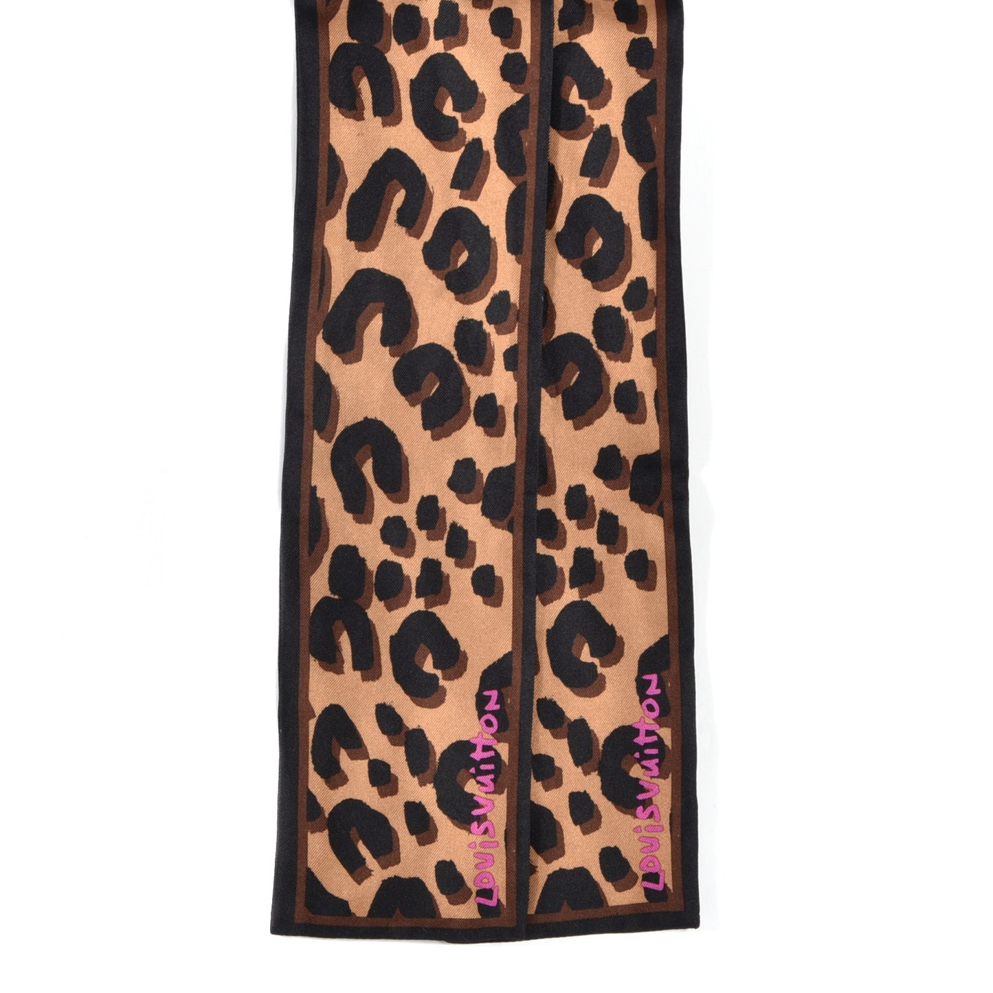 Silk Leopard Bandeau Scarf Marron