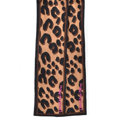 Louis Vuitton Silk Leopard Bandeau Scarf Marron 2 of 3