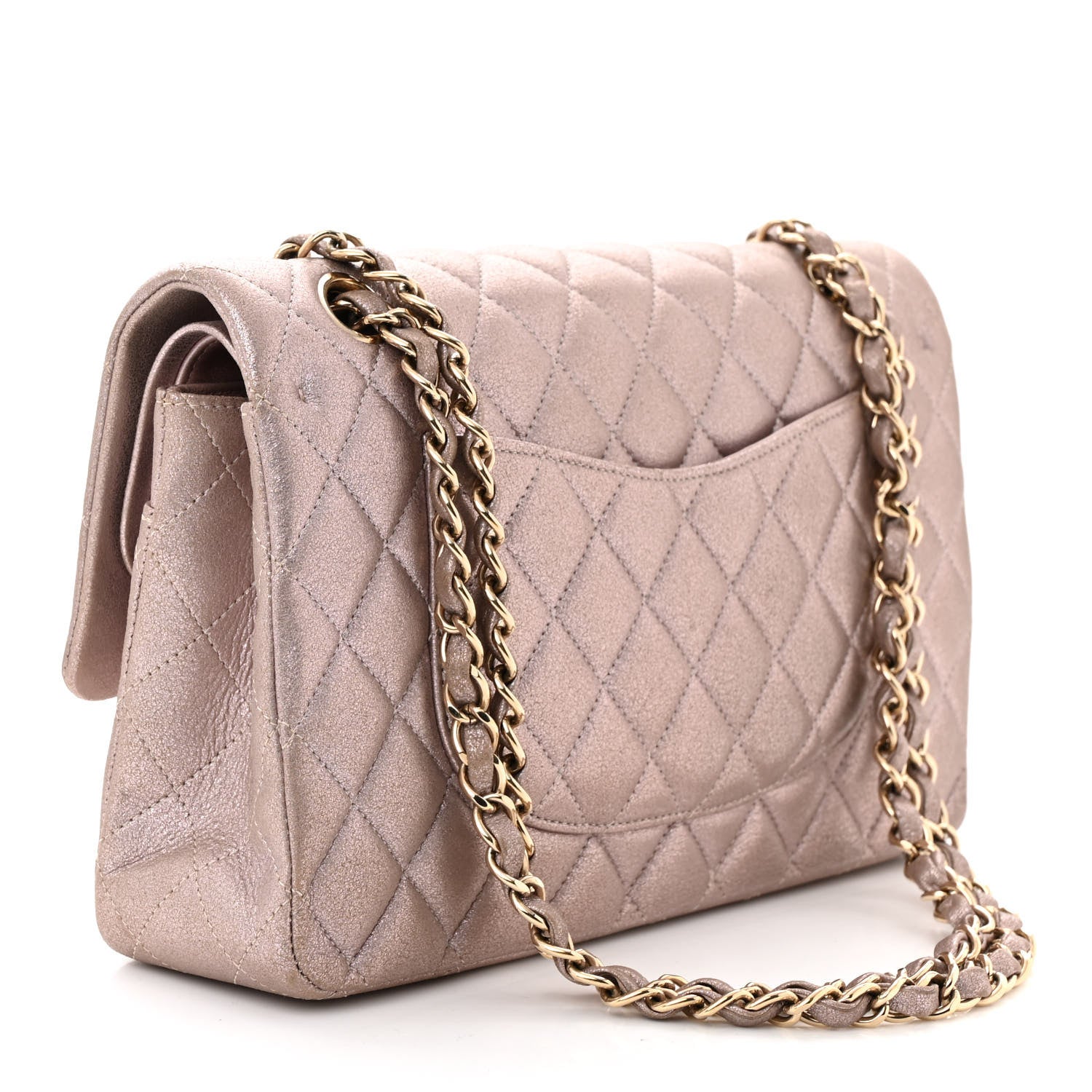 Chanel Iridescent Calfskin Quilted Medium Double Flap Light Pink 3 of 12
