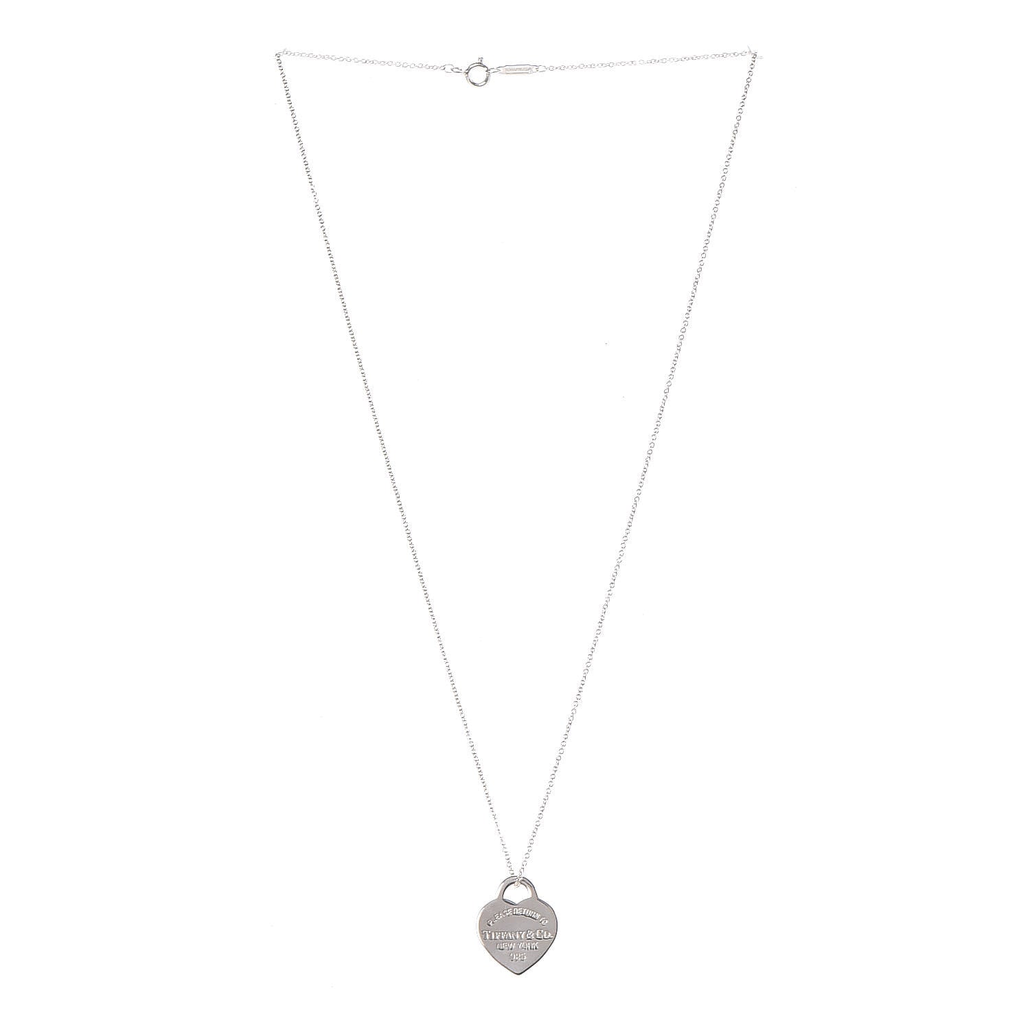 Tiffany Sterling Silver Small Return to Tiffany Heart Pendant Necklace 3 of 7