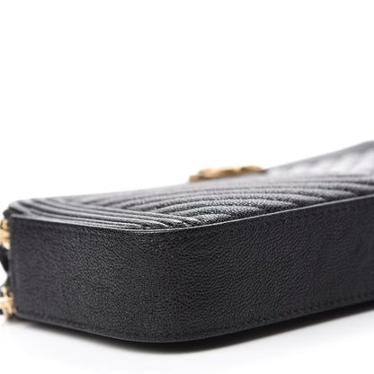 Chanel Caviar Chevron Small Boy Clutch With Chain Black 6 of 12