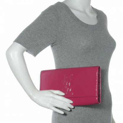 Saint Laurent Textured Patent Belle de Jour Clutch Pink 2 of 7