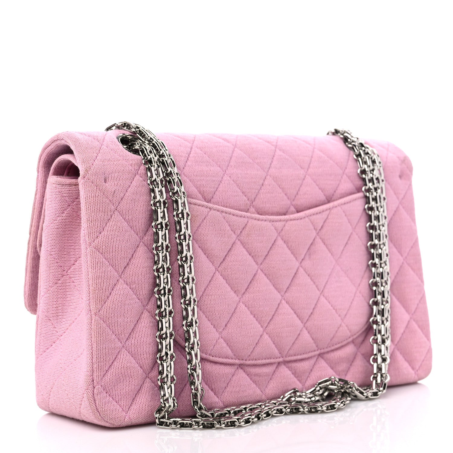 Chanel Jersey Quilted Medium Double Flap Pink 2 of 12