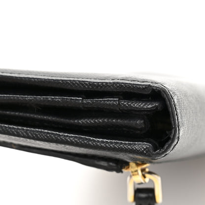 Prada Saffiano Metal Continental Flap Wallet Black 13 of 13