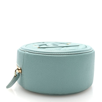 Chanel Caviar Quilted Round Filigree Crossbody Light Blue 4 of 10