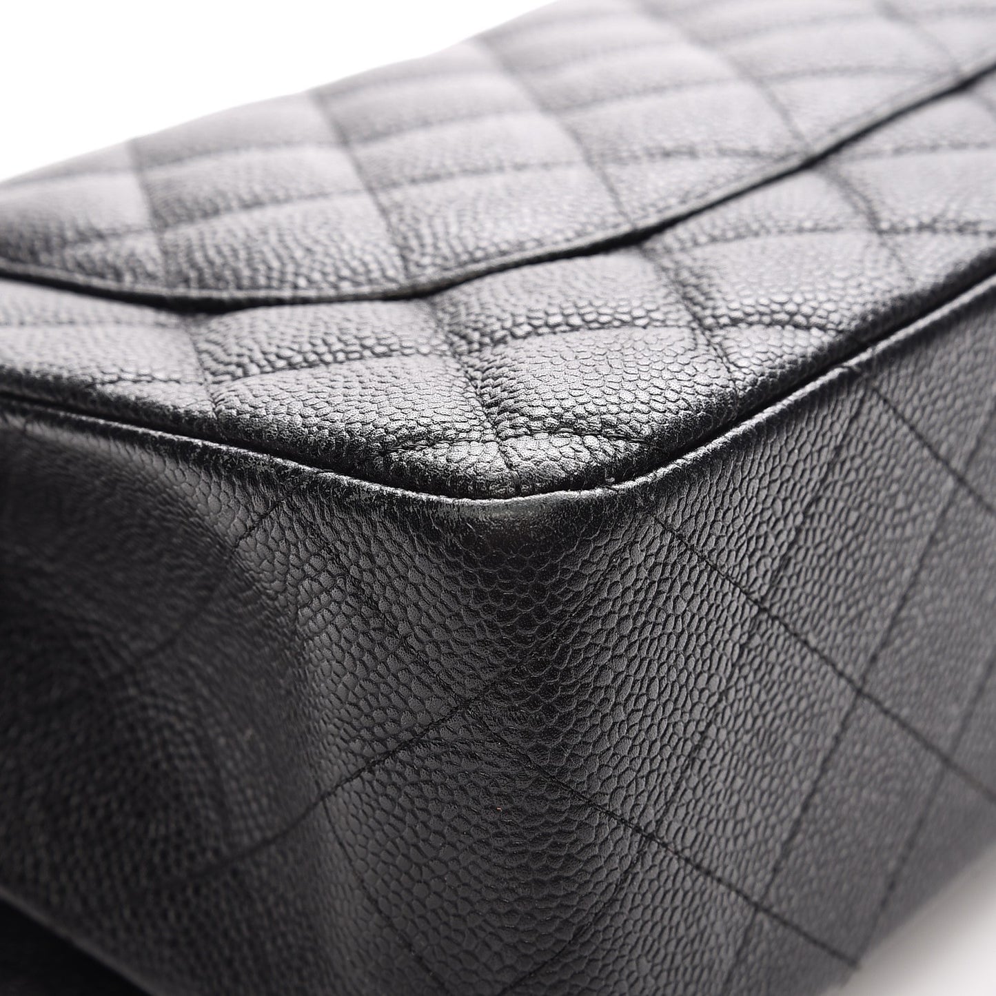 Caviar Quilted Jumbo Double Flap Black