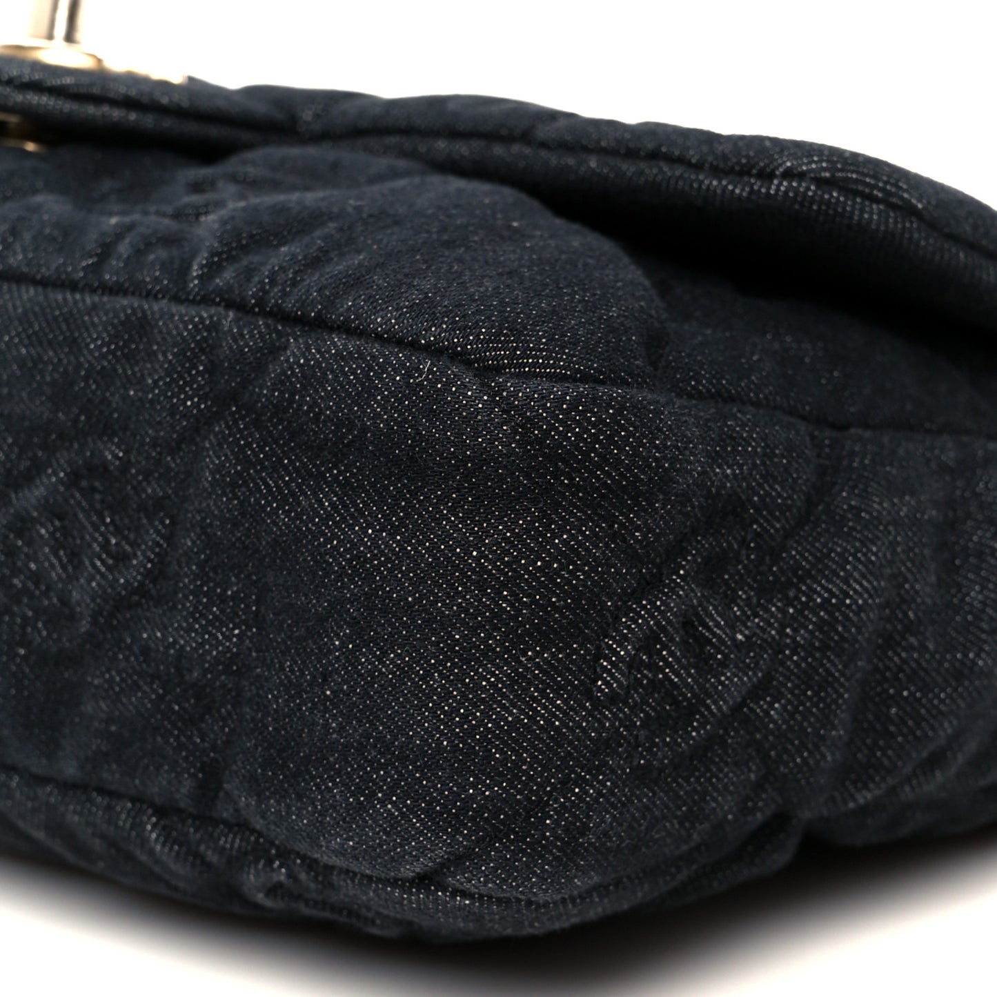 Denim Quilted Medium Funky Town Flap Black