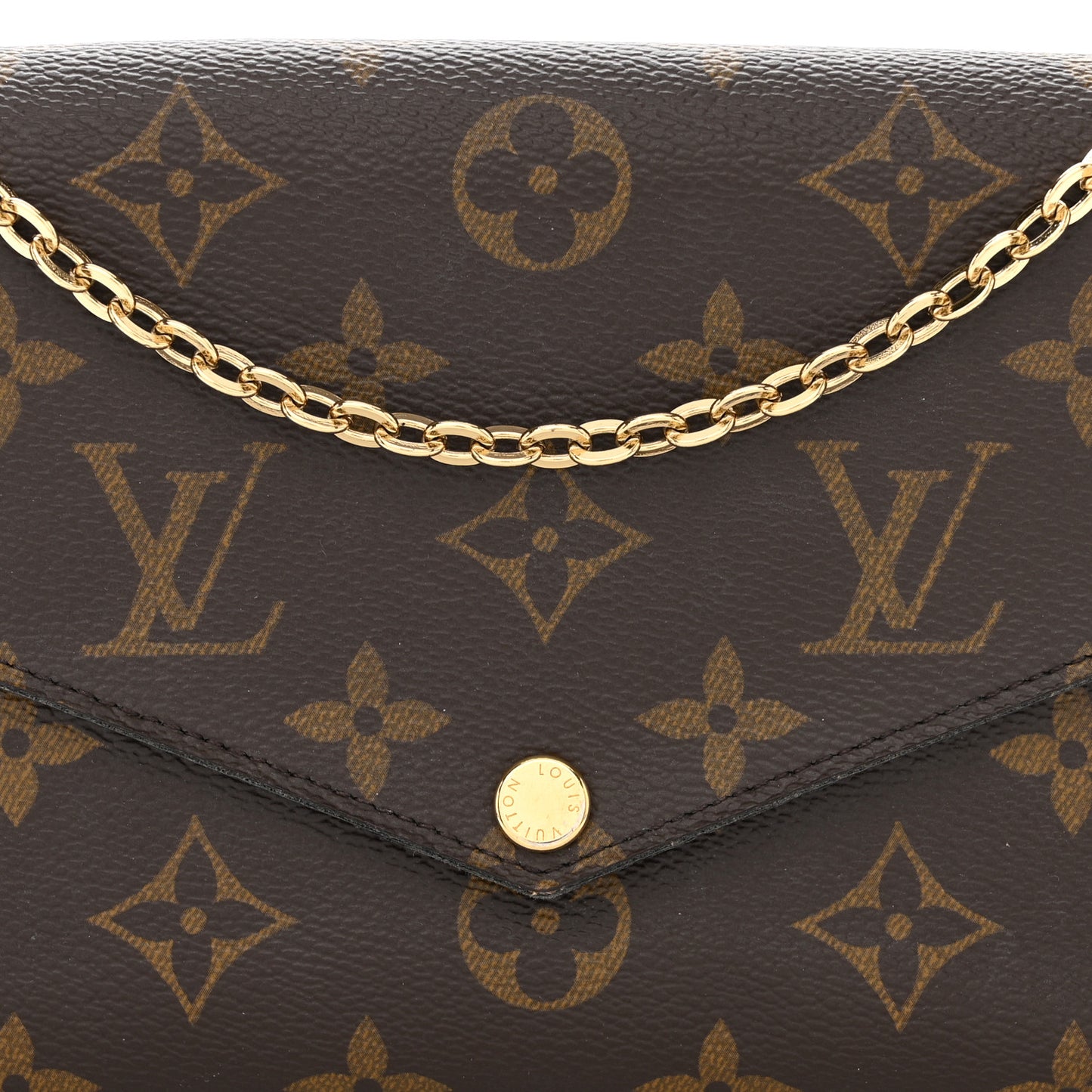 Monogram Pochette Felicie Chain Wallet Fuchsia