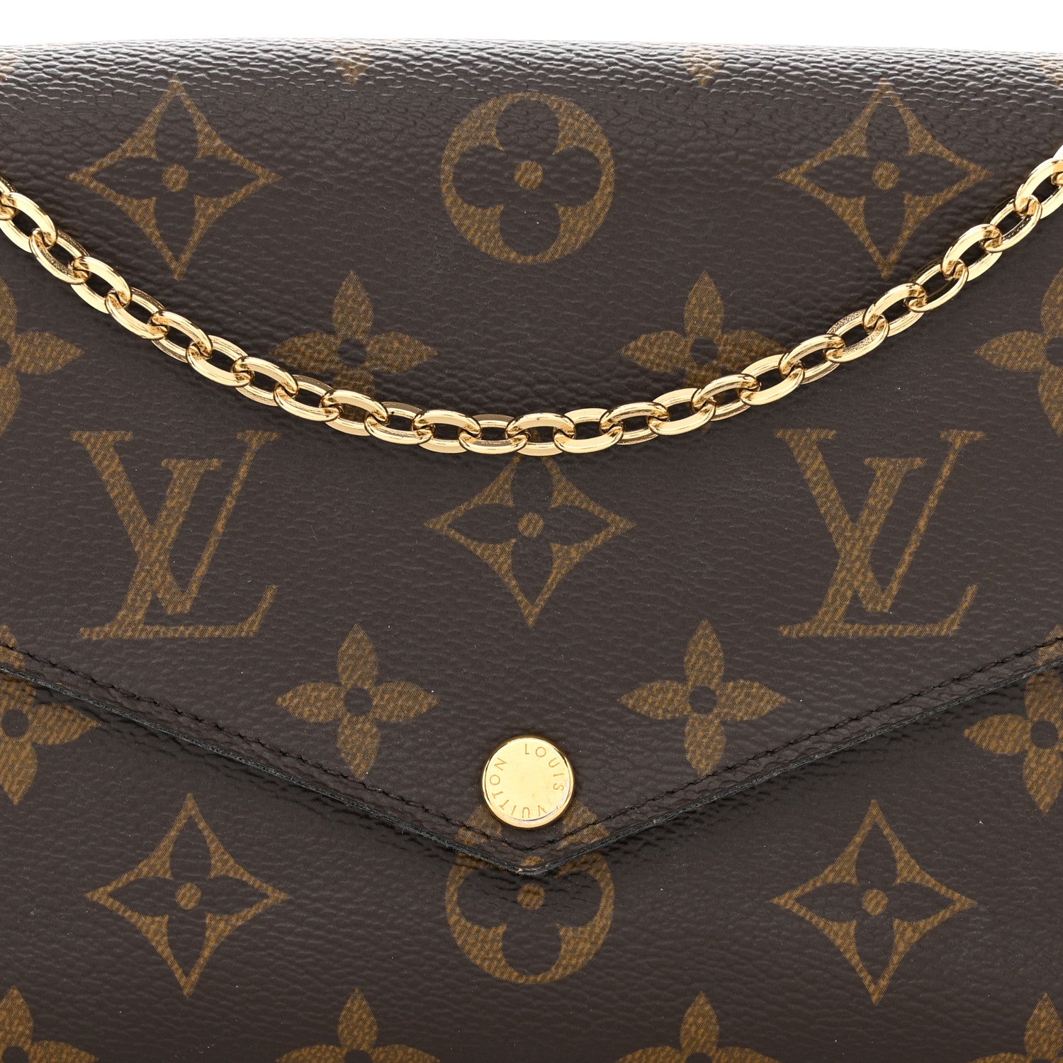 Louis Vuitton Monogram Pochette Felicie Chain Wallet Fuchsia 11 of 14