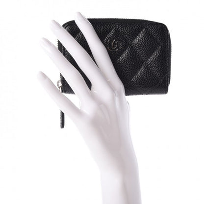 Chanel Caviar Quilted Zip Coin Purse Black 9 of 14