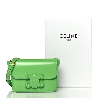 Celine Shiny Calfskin Teen Cuir Triomphe Bright Green 14 of 14