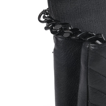 Saint Laurent Sheepskin Matelasse Chevron Monogram Monochrome Medium College Bag Black 13 of 13