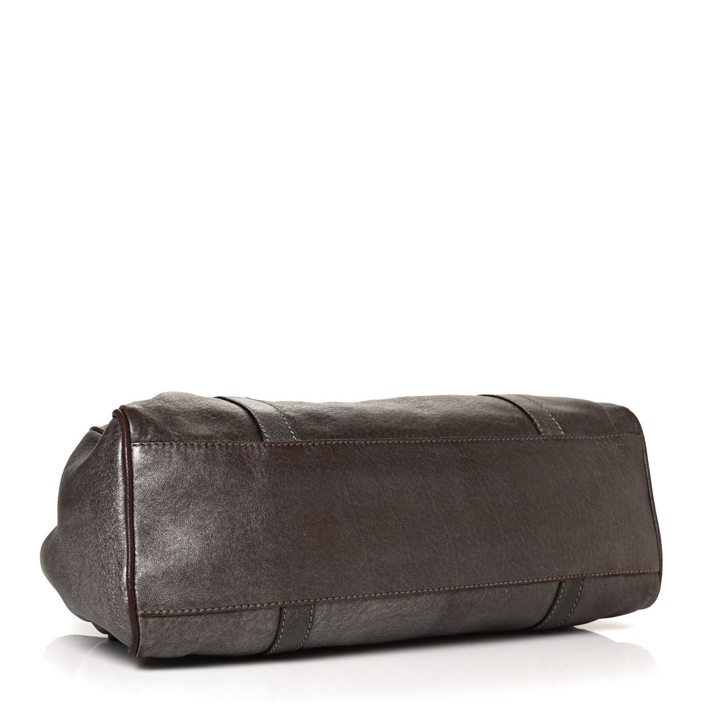Metallic Calfskin Shoulder Bag Brown