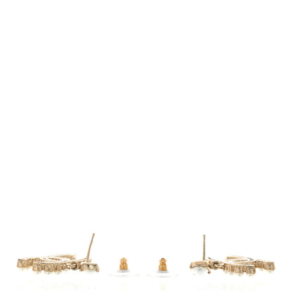 Chanel Crystal Pearl Dazzling Domino CC Drop Earrings Gold 3 of 5