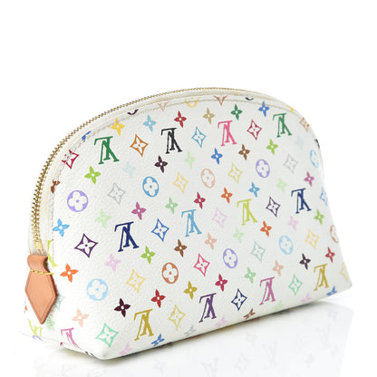 Louis Vuitton Monogram Multicolor Cosmetic Pouch White Litchi 3 of 10
