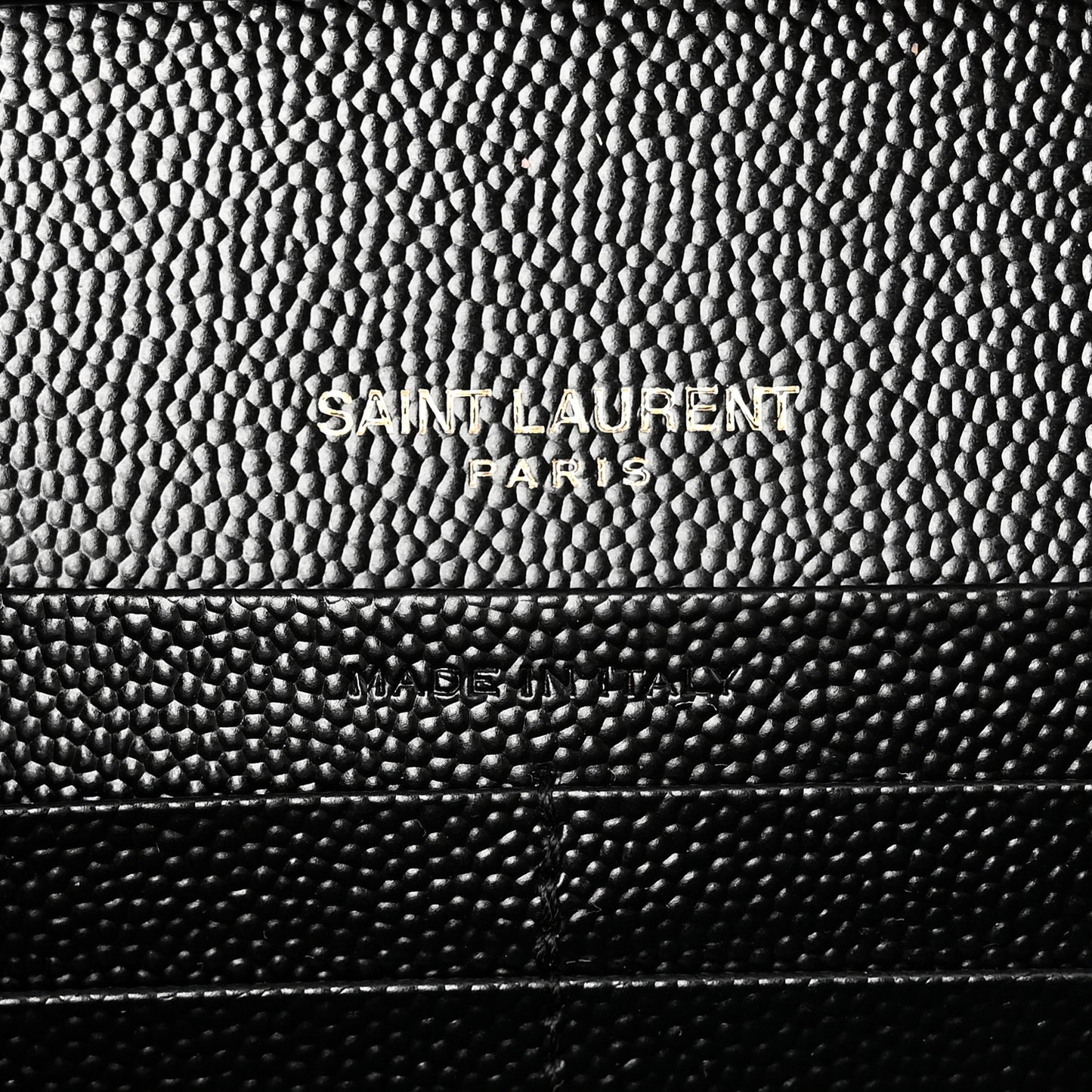 Grain De Poudre Matelasse Chevron Monogram Chain Wallet Black