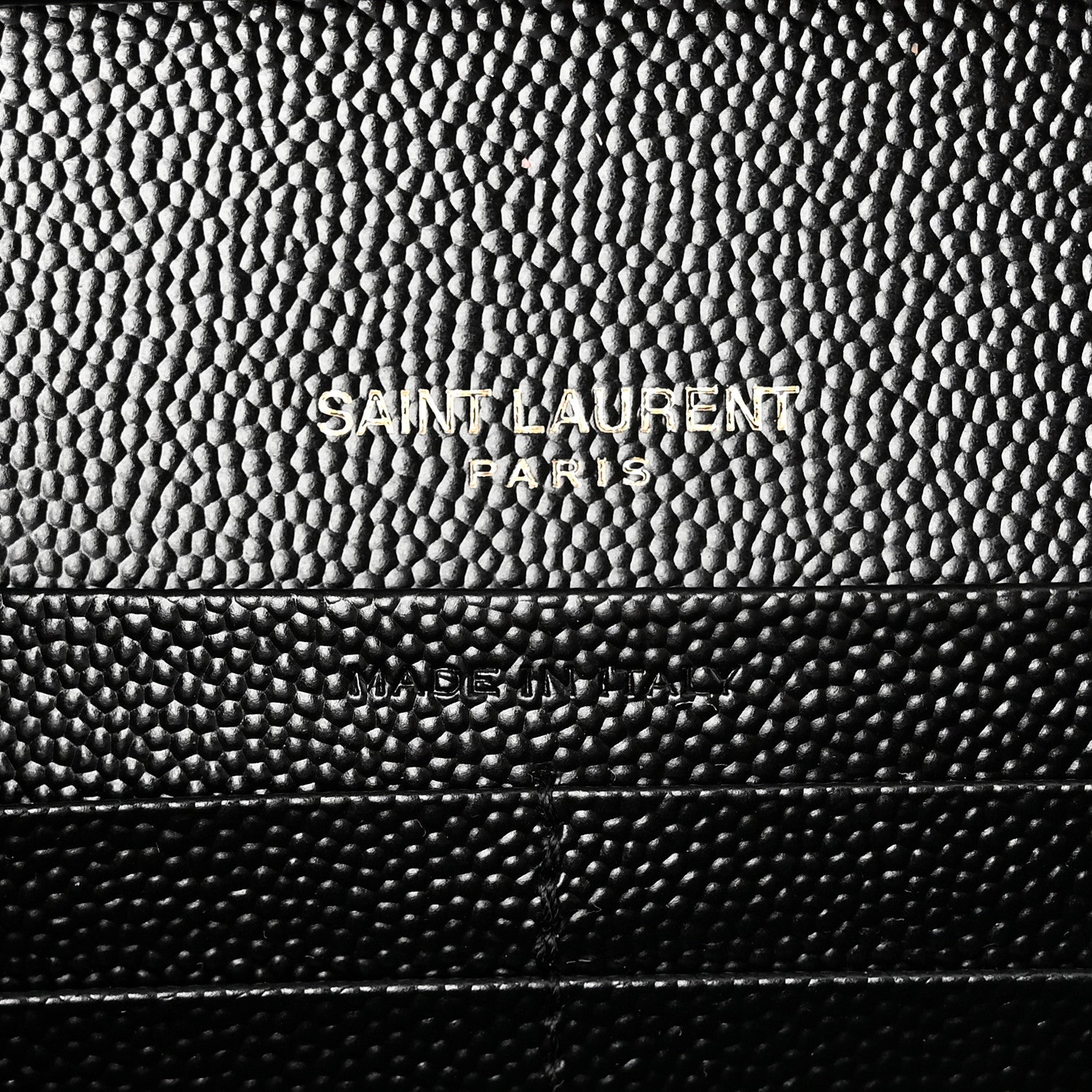 Saint Laurent Grain De Poudre Matelasse Chevron Monogram Chain Wallet Black 6 of 10