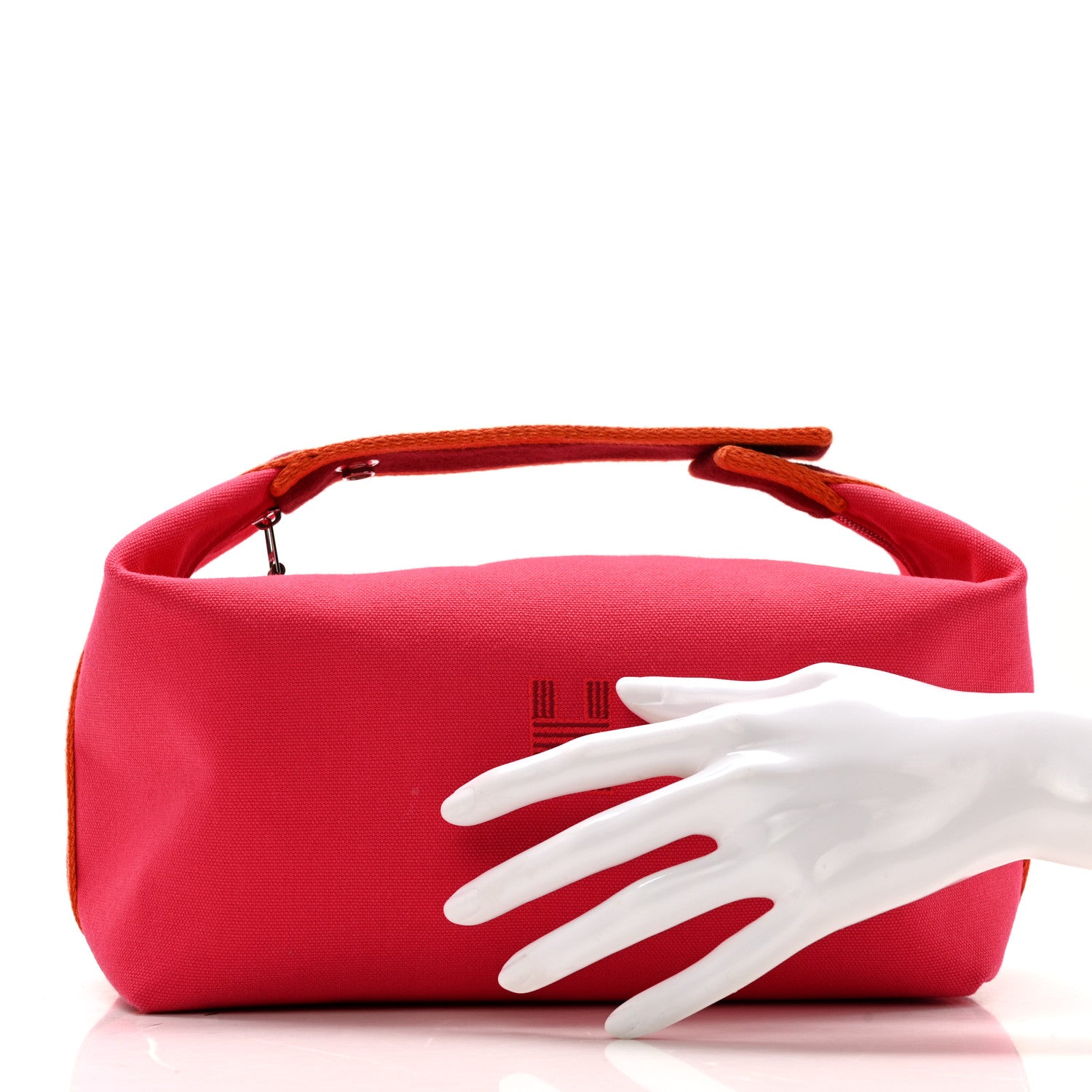 Hermes Canvas Large Bride-A-Brac Pouch Hibiscus 3 of 10